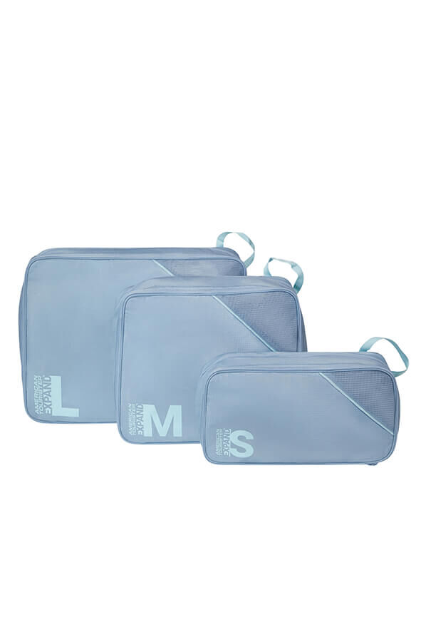 Packing Cubes 3 pakkauskuution sarja | American Tourister American Tourist. Ta Packing Cubes S/M/L  Stone Blue/Blue