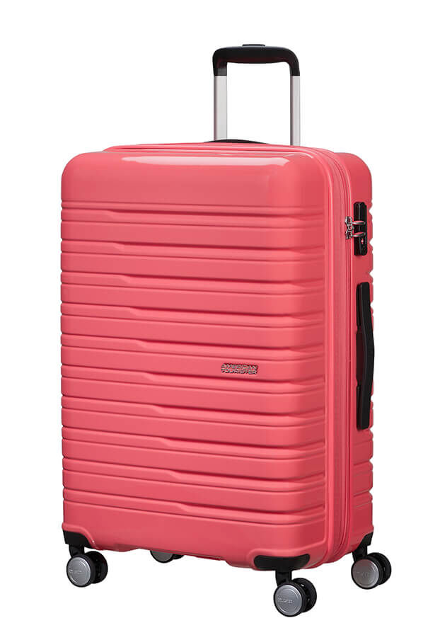 Flashline Pop Keskikokoinen matkalaukku | American Tourister Flashline Pop Spinner Exp TSA 67cm  Coral Pink
