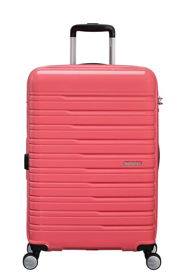 Flashline Pop Keskikokoinen matkalaukku | American Tourister Flashline Pop Spinner Exp TSA 67cm  Coral Pink