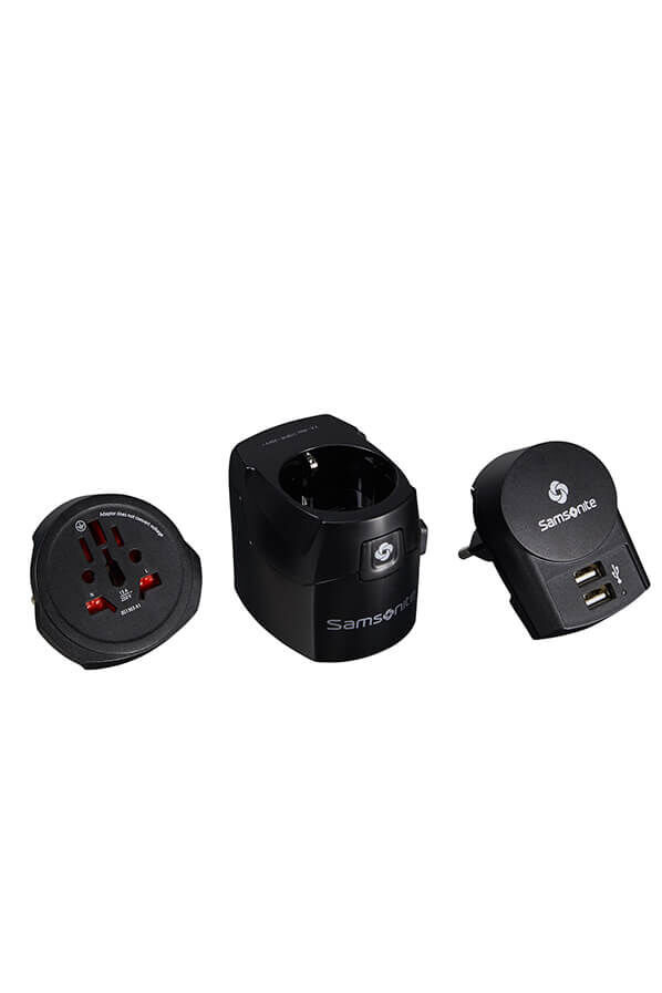 Samsonite Travel Accessories World Adaptor Pro 3-P+USB Black